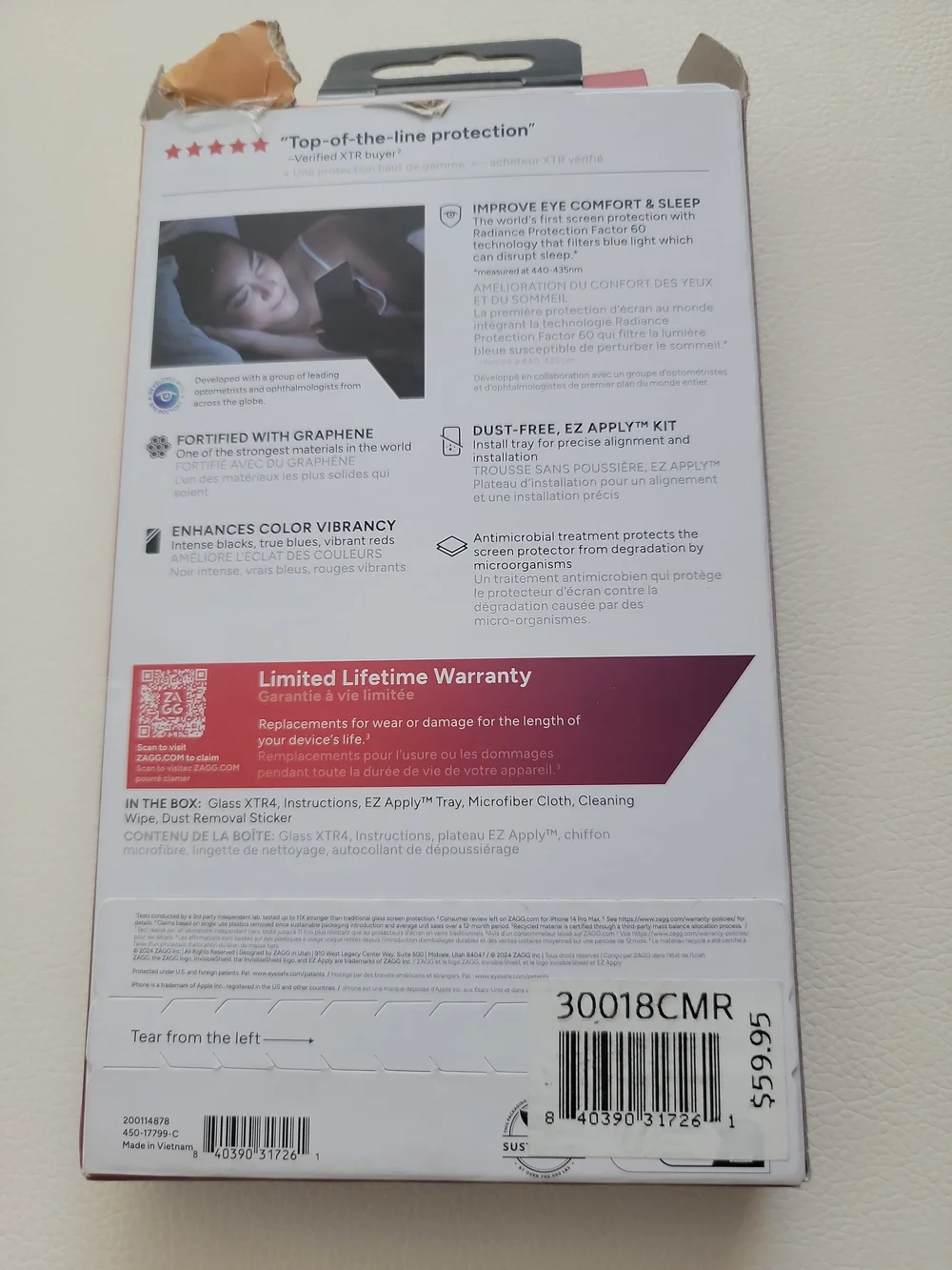 Zagg InvisibleShield XTR4 Tempered Glass Screen Protector for iPhone 16/15